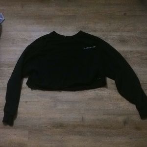 Black cropped hoodie
